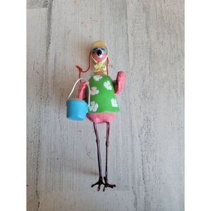 Tall pink flamingo vacation sand beach ornament Xmas Florida